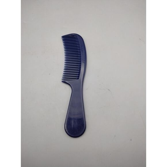 Estee Lauder Hair Brush Ball Tipped 6.5" Travel Purse navy Blue Plastic Vintage - Picture 5 of 7